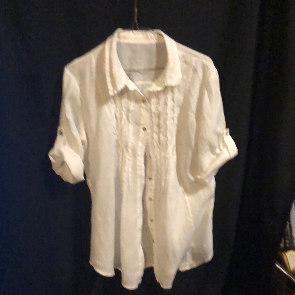 White Linen Blouse